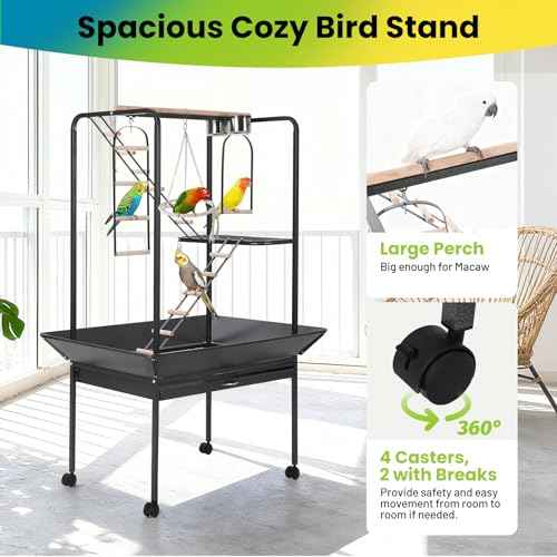 64'' H Inch Birdcage Stand Play Center with Perches and Ladders (64'' H)