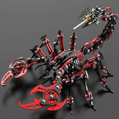 Scorpion 3D Metal Puzzles Kits for Adults Teens (Red+black)