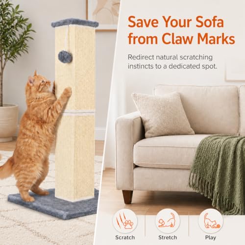 Cat Scratching Post for Indoor Cat (Grey)