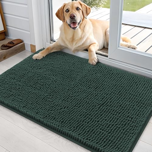 Dog Door Mat for Muddy Paws 36x24 (Blackish Green / 36" X 24")