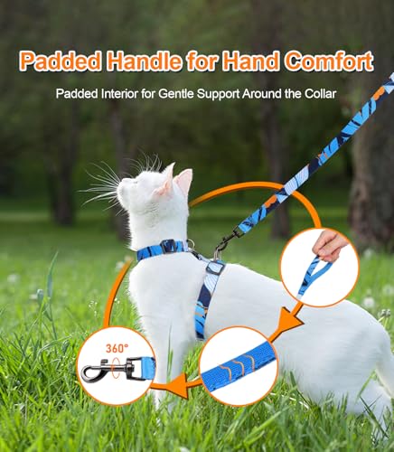 Cat Harness and Leash Set (Hawaii Blue / Medium (8-18 lb))