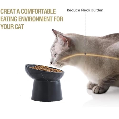 Elevated Cat Bowls (Black & White Mixed / 5.2 Inch (Pack of 4))