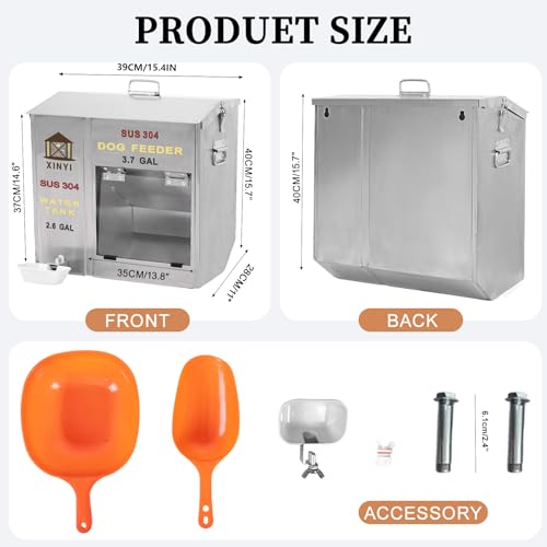 Stainless Steel Dog Feeder and Waterer 2