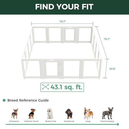 AuraSpace Clear Acrylic Indoor Dog Playpen (White / 24"H)