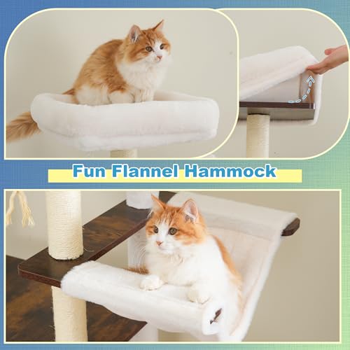 Wooden Cat Tree (Rustic Brown)