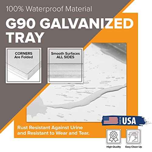 Metal Dog Crate & Kennel Replacement Tray (Galvanized / 41.0"L x 27.38"W x 1.0"H)