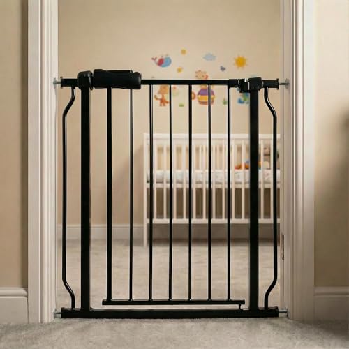 Walk Thru Baby & Dog Gate 29 (Black / 29"-34"/74-86CM)