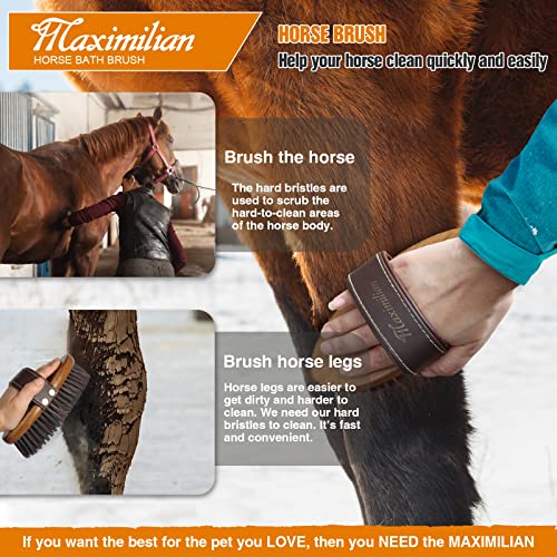 Handmade Horse Brush Professional Horse Brushes for Grooming (Brown)