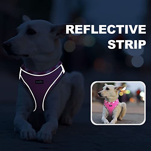 Dog Harness with Leash Set (L / Pink)