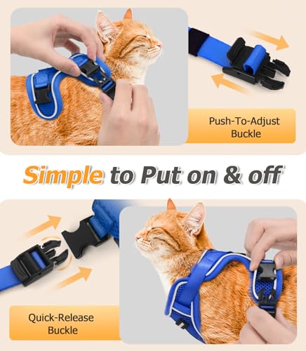 Cat Harness and Leash Set (H600 Pro Blue / Small (7-12lb))