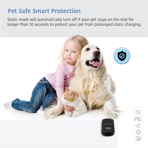 2 Pack Pet Training Mat with Tester (60" x 12" / Black controler)