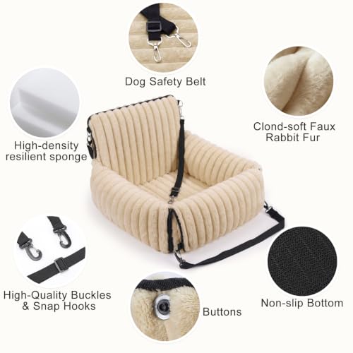 6-in-1 Dog Car Seat for Small/Medium Dogs up to 23 lbs, Brown (Brown)