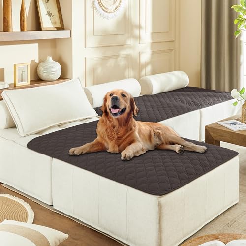 Waterproof Blanket for Dogs (40x50 Inch (Pack of 1) / Dark Coffee/Light Coffee)