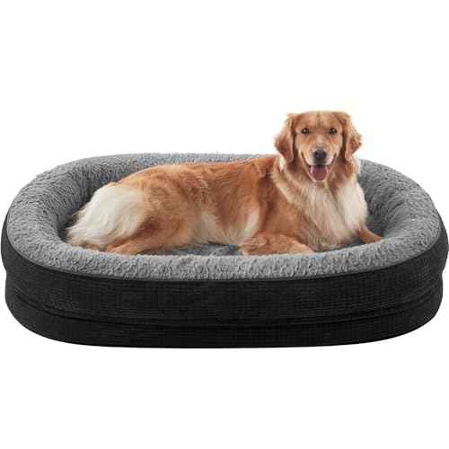 Orthopedic Dog Beds Large Sized Dog (Black / 45"l X 32"w X 7.5"th)