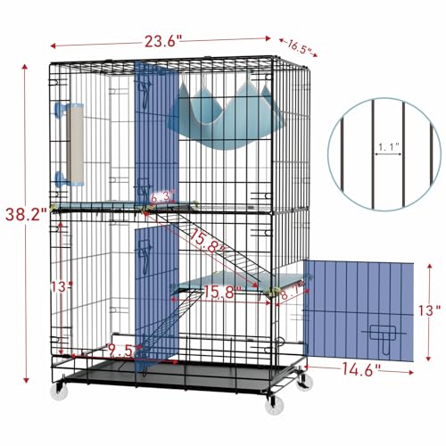 3 Tier Cat Cage Indoor (23.6"L x 16.5"W x 38.2"H)