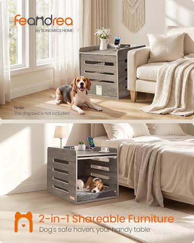 Modern Dog Crate Furniture (22.8"L x 29.9"W x 22.8"H / Heather Greige)