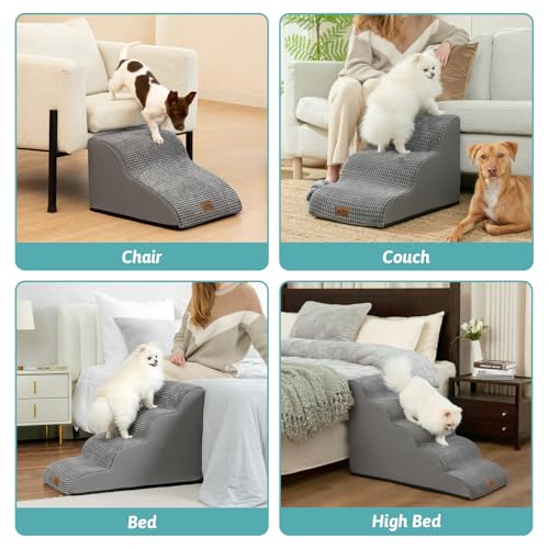 Dog Stair for Small Dog 15.7" H (Dark Grey / Standard:15.7"x22.4"x15.7")