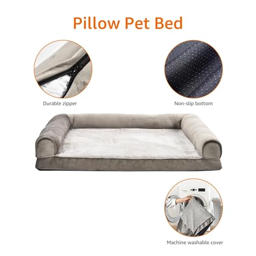 Dog Bed with Premium Foam (Sofa-Style Bed / Large / Taupe)