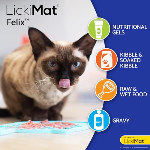 Felix, Fish-Shaped Cat Slow Feeders Lick Mat, Boredom Anxiety Reducer; Perfect for Food, Treats, Yogurt, or Peanut Butter. Fun Alternative to a Slow Feed Cat Bowl or Dish, Yellow (Yellow)