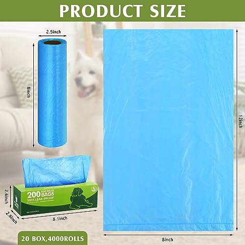20 Rolls 4000 Ct Dog Poop Bags Leak Proof (1 Count (Pack of 20) / Blue)