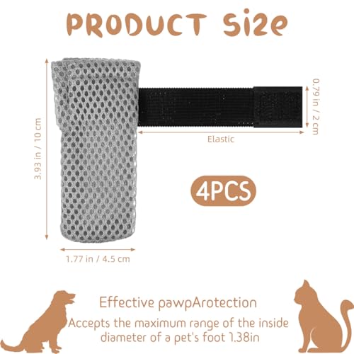 4pcs Cat Foot Covers (Grey / 10X9X0.5CM)