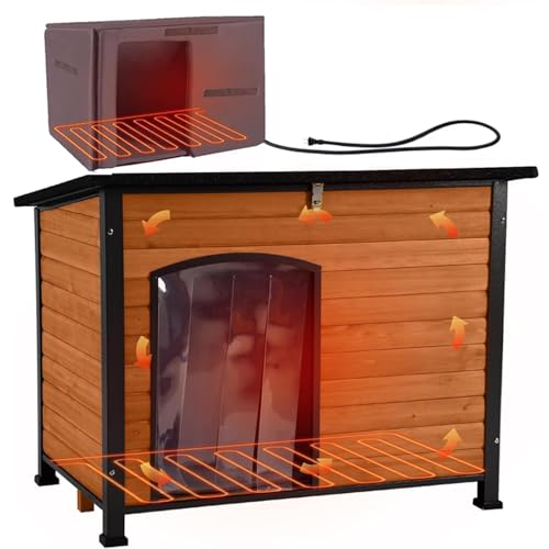 Dog House Outdoor Heated Dog Kennel with Insulated Liner All