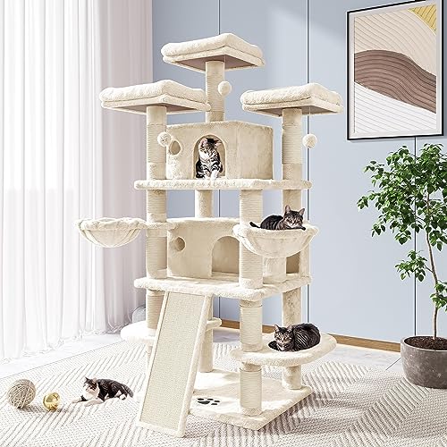 68 Inches Cat Tree (68 in / Beige)