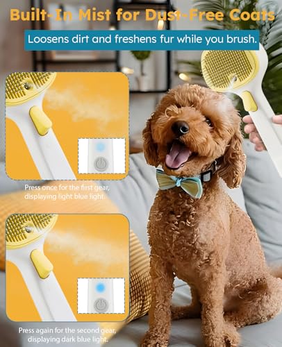 Cat Steam Brush for Cats & Dogs (Yellow - Short Head and Long Head)