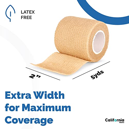 12 Pack Self Adhesive Bandage Wrap (2 Inch x 5 yard- Pack of 12 / Brown)