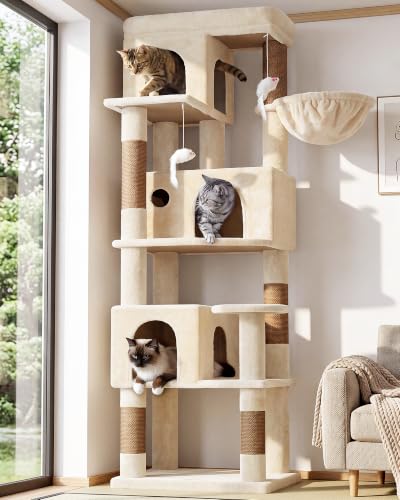 F66 Corner Cat Tree (Beige / 66 inch)