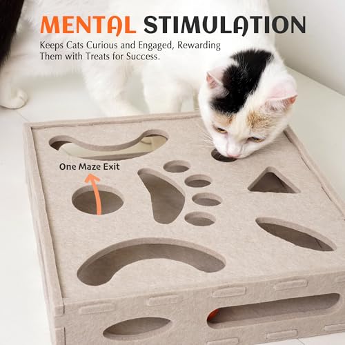 Felt Cat Puzzle Toy (Cat Puzzle Toy Box / Beige)