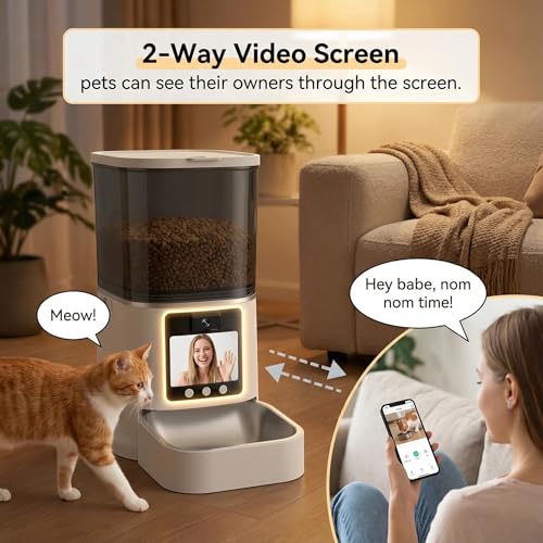 Automatic Cat Feeder with Camera (white)