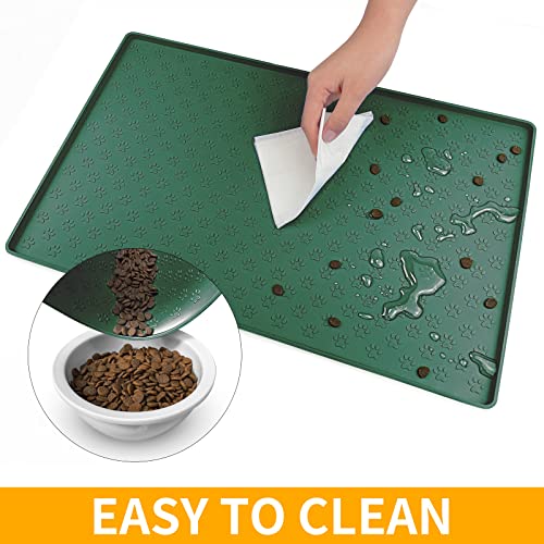Pet Placemat for Dog and Cat (18"L x 12"W / Hunter Green)