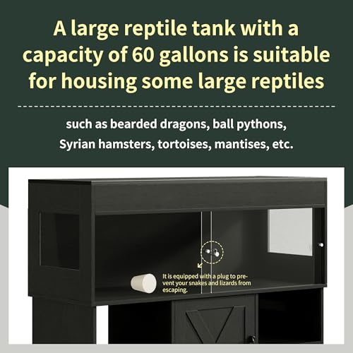 60 Gallon Reptile Tank with Stand (60 Gallon / Black)
