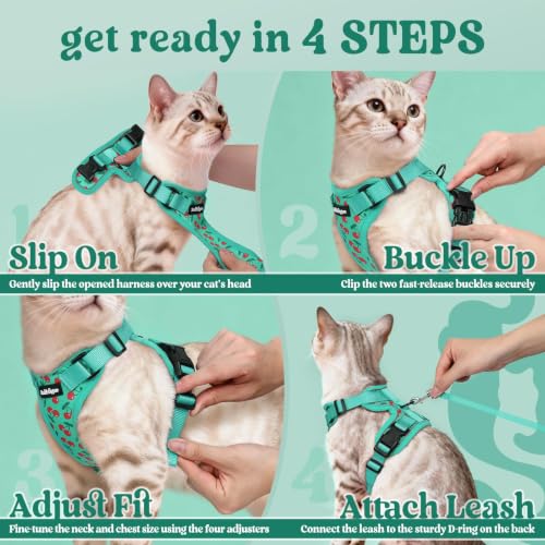 Cat Harness and Leash Set (Xs / Cherry Grove)