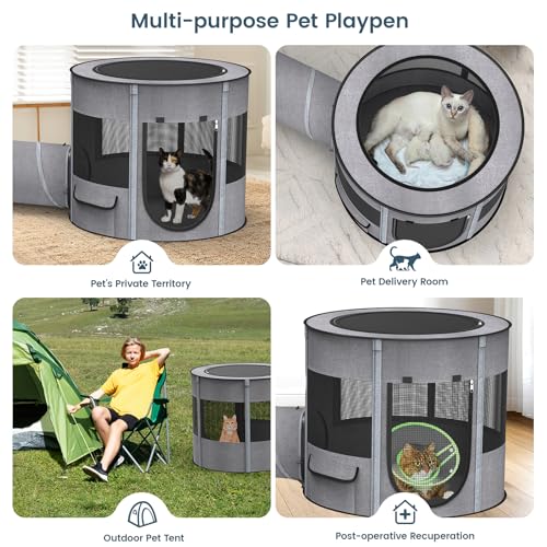 Portable Cat Playpen with Tunnel (XL-Tunnel)