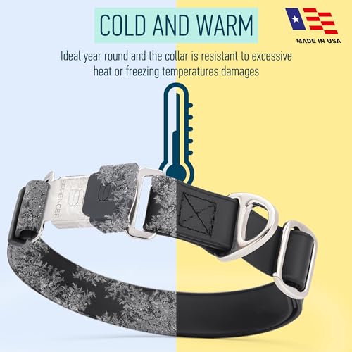 Biothane Waterproof Dog Collar with Herm Sprenger Stainless Steel Quick Release Buckle (W 1" x L 15"-25" / Black)