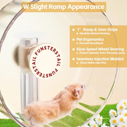 Super Silent Hamster Wheel 8.7 Inch (Cream White / Small(8.7 inch))
