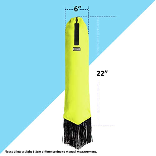 Smooth Lightweight Adjustable Fastener Nylon Horse Tail Bag with Fringe (Fluorescent Green)