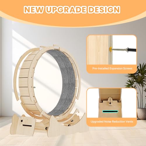 XXL Cat Exercise Wheel (XXL / Natural Wood)