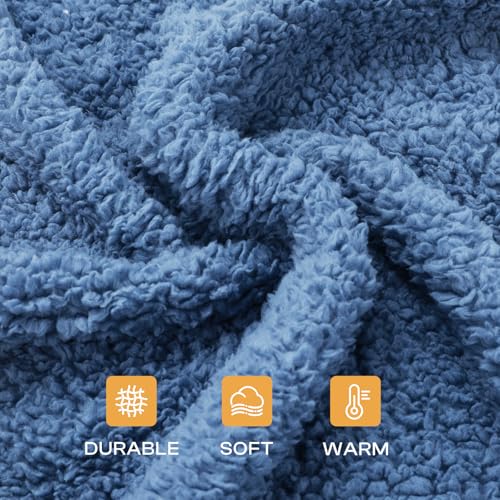 1 Pack 3 Calming Dog Blanket Fluffy Premium Fleece Pet Blankets Soft Sherpa Throw for Dogs Puppy Cat Haze Blue Medium (Medium (Pack of 3) / Haze Blue)