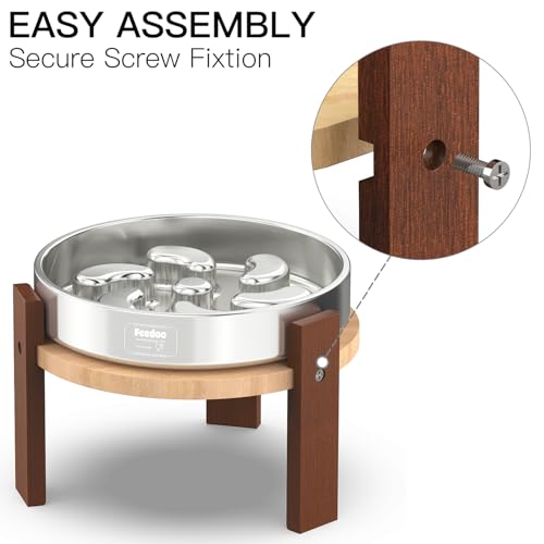 Elevated Dog Bowl Stand (6" Height 2Cups Slow Feeder)