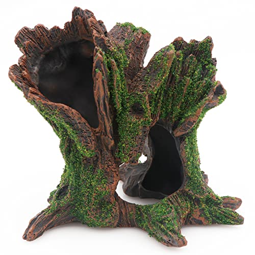 Aquarium Landscape Tree Stump Trunk Hollow Rock for Fish Hiding (Tree Stump)