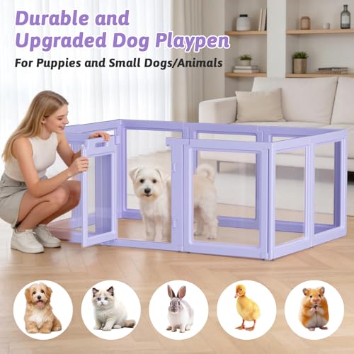 Acrylic Dog Playpen Indoor (Purple / 23.6"H)