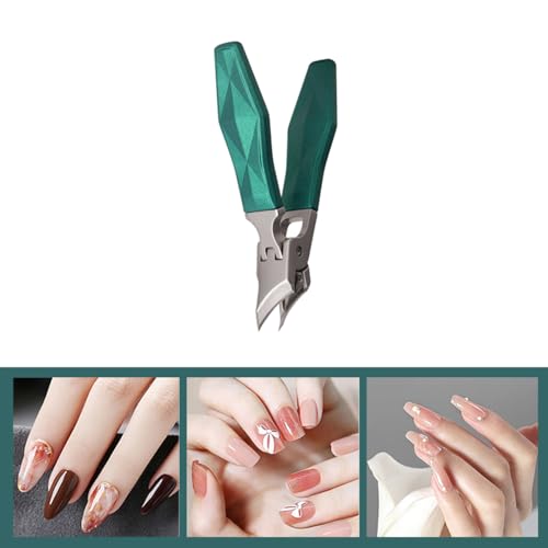Angled Nail Clippers Green Eagle Beak Oblique Slanted Curved Thick Professional Nail Clippers for Women Adult Men Ingrown (Modern)