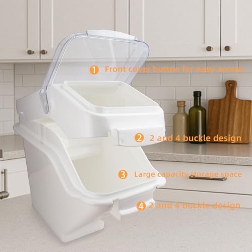 53LB Flour Storage Container With Scoop for Dry Food (53 LB)