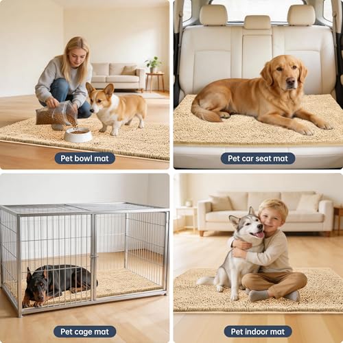 Dog Door Mat for Muddy Paws (72"x48" / Beige)