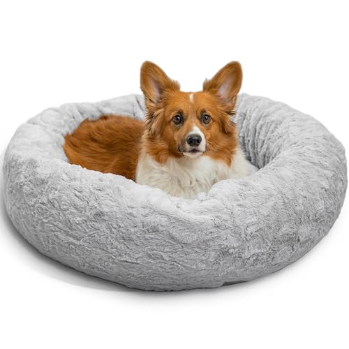Original Calming Donut Dog Bed (Gray Lux / Medium)