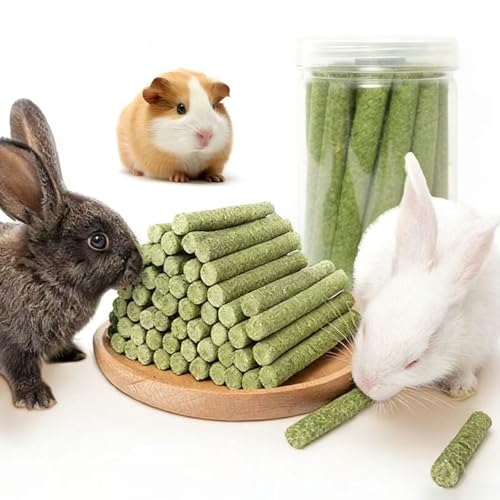 45 PCS Timothy Hay Sticks for Rabbits Natural Molar Teeth Stick Chew Toys for Bunnies Chinchillas Guinea Pigs Hamsters and Other Small Animals Treats (0.27 Ounce (Pack of 45))