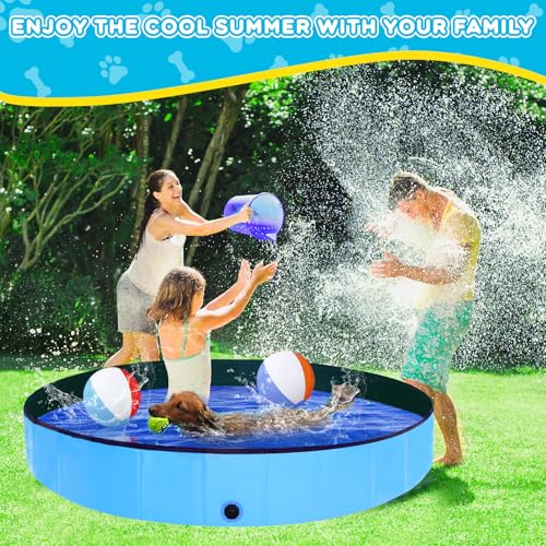 Foldable Dog Pool (L-48" / Blue)